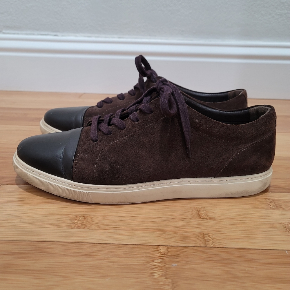 Allen Edmonds Mens Cooper Leather Fashion Sneakers Sz 10 D Brown Suede Shoes